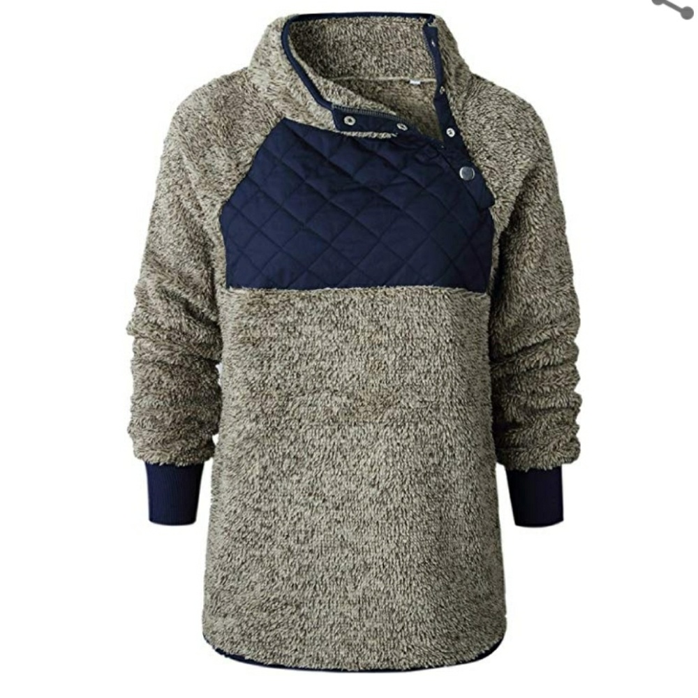 NWOT Side Neck Fleece Pullover